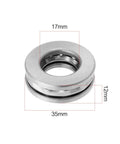 Thrust ball bearing 51203 with washers, steel, 17mm bore, 35mm OD, 12mm thick
