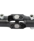 Three Quarter Inch Steering U Joint 36 Spline To Three Quarter Inch DD Black 96mm Beefed Up Heavy Duty Single Joint, front view.