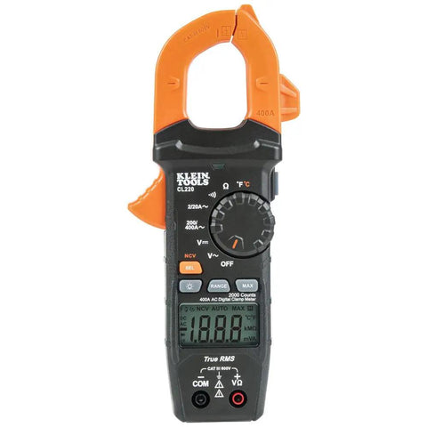 Front view of Digital Clamp Meter Workhorse With 400A Auto-Ranging Clamp, AC/DC Voltage, TRMS, Resistance, Continuity, NCVT.