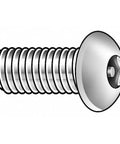 Heavy Duty Black Oxide Fasteners Tough As Nails With Solid Grip For Every Home Project Eight Thirty Two By One Inch Button Head Hex Socket Tamper Resistant Screw, side view.