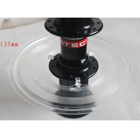 Three Pack Bike Spoke Protector Guard Set for Rear Wheel made from lightweight ABS plastic, transparent 135mm guard on bike hub