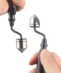 Hands holding Deburring Countersink Hand Tool Set RD16.5-BC1651 Reamer for wood, plastic, aluminum with M2 high speed steel blade.