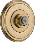 Cassidy 14 Series Single-Handle Valve Trim In Champagne Bronze For Sleek Modern Bathrooms, front view showing pressure balance cartridge