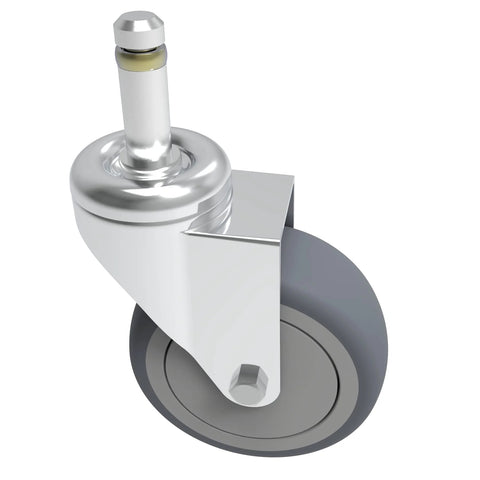 Swivel Stem Caster Set Four Inch Wheel With Seven Sixteenth Inch Stem Diameter Heavy Duty 200 Lb Load Per Caster TPR Rubber Wheel Replacement