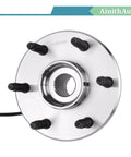 Front view of Front Wheel Bearing And Hub Assembly 4x4 6 Lug With ABS Two Piece Set For Chevy Avalanche Express 1500 2500