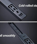Soft Close No Slam Drawer Slides Set, 2-Section Ball Bearing Metal Drawer Runners, smooth cold-rolled steel rails