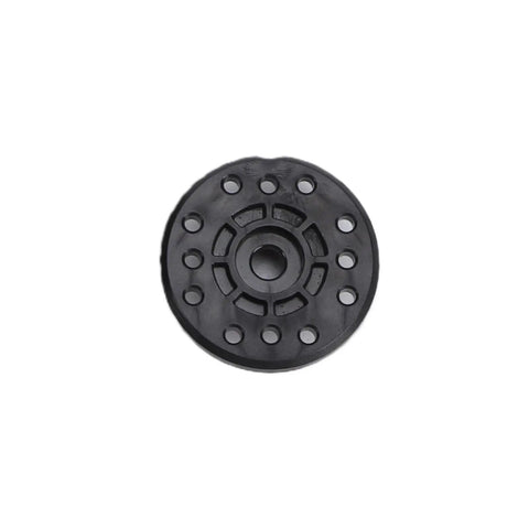 Heavy Duty Digital RC Servo 26 Grams With Full Metal Gears And Rugged Sandblasted Housing built like a tank top view of black round gear