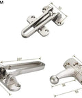 Heavy Duty Zinc Alloy Door Security Chain Latch Kickass Anti Theft Deadbolt For Home Entry showing dimensions and design features.