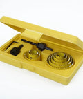 Heavy Duty 11 Piece Carbon Steel Hole Saw Set For Drilling Big Holes In Wood Metal Plastic And Sheet Alloy Fast Reliable Kit To Get The Job Done in yellow case