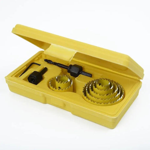 Heavy Duty 11 Piece Carbon Steel Hole Saw Set For Drilling Big Holes In Wood Metal Plastic And Sheet Alloy Fast Reliable Kit To Get The Job Done in yellow case