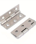 Heavy Duty Stainless Steel Flat Hinges With A Slick Silver Finish 20 Pack Easy Install Screw Mount For Cabinets Windows And Wood Boxes, detailed view.