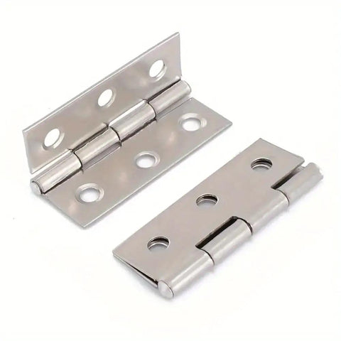 Heavy Duty Stainless Steel Flat Hinges With A Slick Silver Finish 20 Pack Easy Install Screw Mount For Cabinets Windows And Wood Boxes, detailed view.