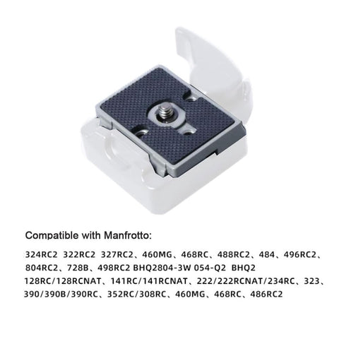 Close-up of Pack Of 2 Quick Release Plates With One Quarter Inch Screw For RC2 Rapid Connect System, aluminum with rubber pad