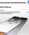 Galvanized Extended Mounting Bracket with solid texture, featuring rust-resistant material for durability.