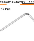 Single L-shaped wrench from 12 Piece 7/64 Inch Hex Key Wrench Set Made From 45 Steel L Shaped SAE Allen Wrenches With Long And Short Arms Nickel Plated For Rust And Wear Resistance Built For Home DIY Bike And Motorcycle Repairs