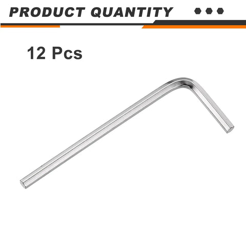 Single L-shaped wrench from 12 Piece 7/64 Inch Hex Key Wrench Set Made From 45 Steel L Shaped SAE Allen Wrenches With Long And Short Arms Nickel Plated For Rust And Wear Resistance Built For Home DIY Bike And Motorcycle Repairs