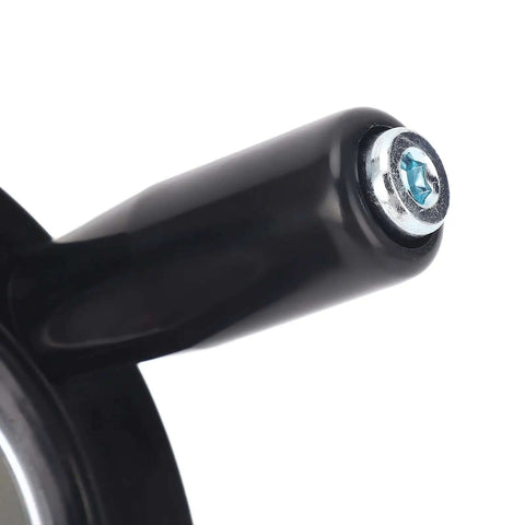 Close-up of handwheel handle from Dial Hand Wheel Position Indicator 12x100mm with Handwheel Handle for Glass, Food, and Die Casting Machinery.