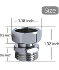 Solid Brass Garden Hose Swivel Adapter Three Quarters Inch GHT Female To Male Connector For No Leak Easy Attach And Rotating Hose Setup No Sweat Keeps Water Flow Smooth In The Yard, chrome adapter size shown