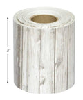 White Wood Rolled Border Trim 50ft For Bulletin Boards And Classrooms, vertical roll close-up, showing 3 inch width