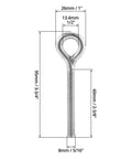 M8 Eye Bolts Set Heavy Duty Shoulder Lifting Eyebolts Stainless Steel with dimensions shown for rigging and lifting applications.
