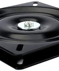 Heavy Duty 7 Inch Bar Stool Swivel Replacement Plate With Square Swivel Mechanism, Solid Steel Build Beefed Up, Stainless Ball Bearing, 2.5mm Thick, 176 To 220 Lb Capacity, Smooth 360 Degree Spin, Durable Performance, black square swivel plate