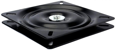 Heavy Duty 7 Inch Bar Stool Swivel Replacement Plate With Square Swivel Mechanism, Solid Steel Build Beefed Up, Stainless Ball Bearing, 2.5mm Thick, 176 To 220 Lb Capacity, Smooth 360 Degree Spin, Durable Performance, black square swivel plate