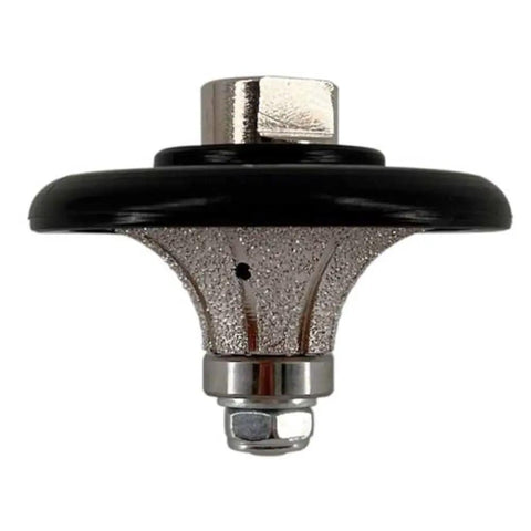 1 Inch Demi Bullnose Diamond Hand Profile Wheel For Granite Marble And Stone Edge Profiling, Vacuum Brazed Diamond Bond, 40/50 Grit