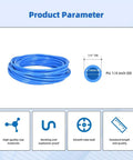 Blue PU Air Line Tubing Kit With One Quarter Inch OD And One Sixth Inch ID 39.4 Feet 12 Meters product specifications