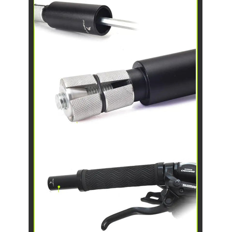 Aluminum 50mm Bicycle Handlebar Extender for Longer Reach and a Comfortable Grip installed on mountain bike handlebar.
