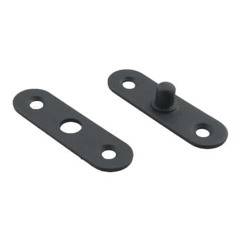 Heavy Duty Rock Solid Black Stainless Steel Pivot Hinges With Screws And Metal Brackets For Doors Windows And Cabinets Provides Smooth 360 Degree Swivel Motion, showing black stainless steel plates.