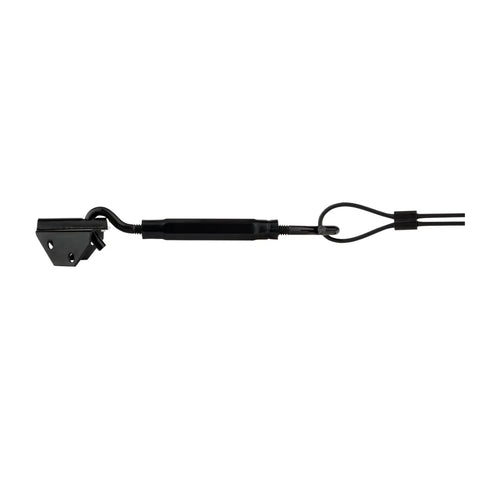 Anti Sag Gate Kit For Exterior Use With WeatherGuard Black Finish Includes Top And Bottom Corner Brackets Cable Clamps Cable Turnbuckle And Mounting Screws