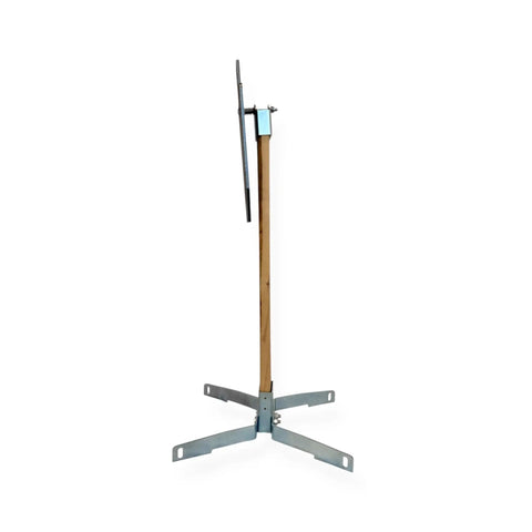 Heavy Duty Static Target Hanger For Three Eighths And One Half Inch Steel Targets With 1000 Foot Pounds Impact Rating on stand