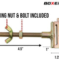 Beefy E Track Heavy Duty Spare Tire Mount 5 Inch Bolt Hanger with wing nut and bolt for trailers, trucks, and garages.