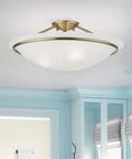 Newburgh 3 Light Ceiling Mount In Bronze, Transitional Style Ceiling Fixture With Steel Construction in a bright room