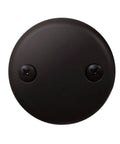 Heavy Duty 14 Inch Bathtub Waste And Overflow Assembly With Kick Style Drain Plug And Two Hole Faceplate Oil Rubbed Bronze two hole faceplate top view.