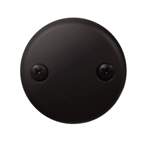 Heavy Duty 14 Inch Bathtub Waste And Overflow Assembly With Kick Style Drain Plug And Two Hole Faceplate Oil Rubbed Bronze two hole faceplate top view.