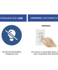 Image highlighting dimmable features of 18 Inch LED Oval Flush Mount Ceiling Light With One Light, Dimmable To 10 Percent, 120V AC.