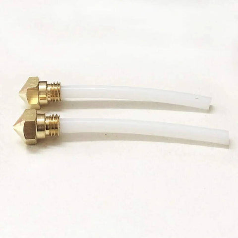 Two Pack MK10 M7 Extruder Nozzles 0.4mm with Two PTFE Tubes 71mm Long for 1.75mm Filament 3D Printers