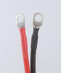 10AWG 50A Battery Cable With Quick Connectors For LiFePO4 Power, M8 Terminal, 12V DC High Current Lead Wire For Boat And RV, Durable Silver Plated Copper Terminals For Safe, Efficient Charging And Easy Hookup. Red and black 10AWG battery cable with M8 ring terminals