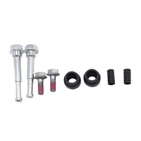 Complete Front Brake Caliper Slider Pin Kit With Rubber Bushings And Guide Boots For Easy Car Maintenance And Smooth Stopping Performance, metal pins and black rubber parts
