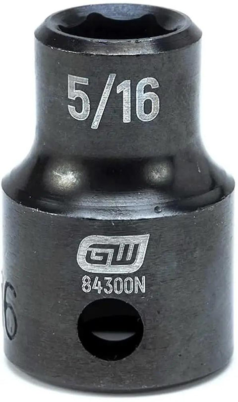 5/16 socket from 44 Piece 3/8 Inch Drive 6 Point Socket Set With Standard And Deep Impact Sockets In SAE And Metric Sizes For Auto Shop Jobs Built From Chrome Molybdenum Alloy Steel For Lasting Strength