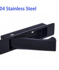 Matte Black Edge Pull Pocket Door Handles In Stainless Steel 304 With Flush Mount Design, Rust Resistant Satin Finish, Self Retracting