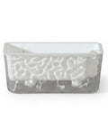 Dope Self Watering Rectangular Planter With Breathable Undergrowth Vents And Glacier Textured Finish, Transparent PET Window Sill Indoor Greenery Pot In Piano White, Drop Resistant, Perfect For Small Veggies And Herbs, 1 Pack, front view