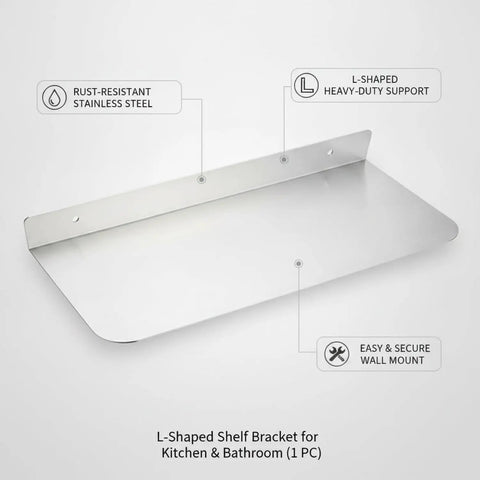 Sturdy L Shaped Stainless Steel Shelf Bracket For Kitchen And Bathroom Storage Built To Last Floating Shelf Support 1 Piece