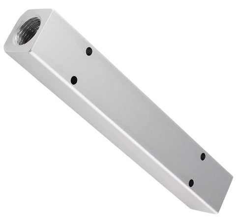 Heavy Duty 7 Way Aluminum Pneumatic Manifold Block With 2 G1/2 Inlets And 2 G1/4 Outlets For Air Distribution, top view