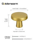 Dope Brushed Brass Cabinet Knobs 10 Pack For Modern Kitchen Hardware Handles Round Drawer Knobs With Size Details