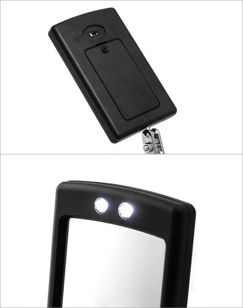 Must Have Flexible LED Inspection Mirror With Telescoping Arm And 360 Degree Swivel For Hard To Reach Spots, close-up of LEDs