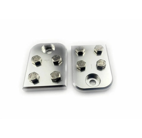 Beefy 4 Point Flat Lug Battery Terminal Blocks With Stainless Bolts For Auto Use Built From 6061 Aluminum And Stainless Hardware For A Sturdy Secure Connection To Batteries With Threaded Studs, two-pack