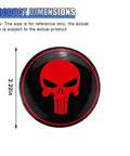 Skull Car Wheel Hub Center Cap Sticker 2.2 Inch Metal Waterproof Rustproof Emblem Rim Cover For Car Truck SUV Red