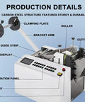 Killer Speed Automatic Electric Tube Cutter With Crisp Lcd Panel For Fast Precision Cuts Through Rubber Plastic Heat Shrink Tubing Industrial Grade Built Tough Slick Operation Gear showcasing clamping plate and LCD display.